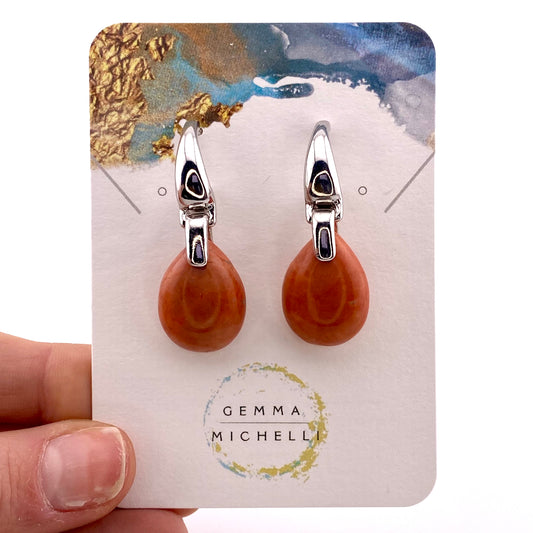 Salmon Howlite Earrings