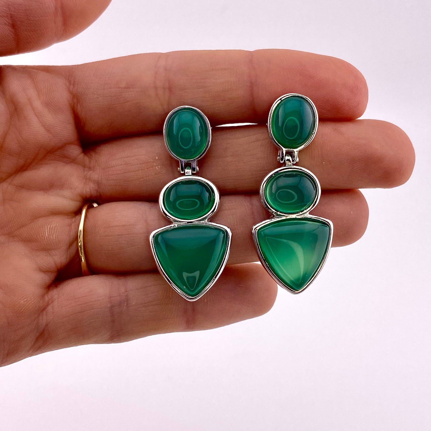 Green Agate Earrings