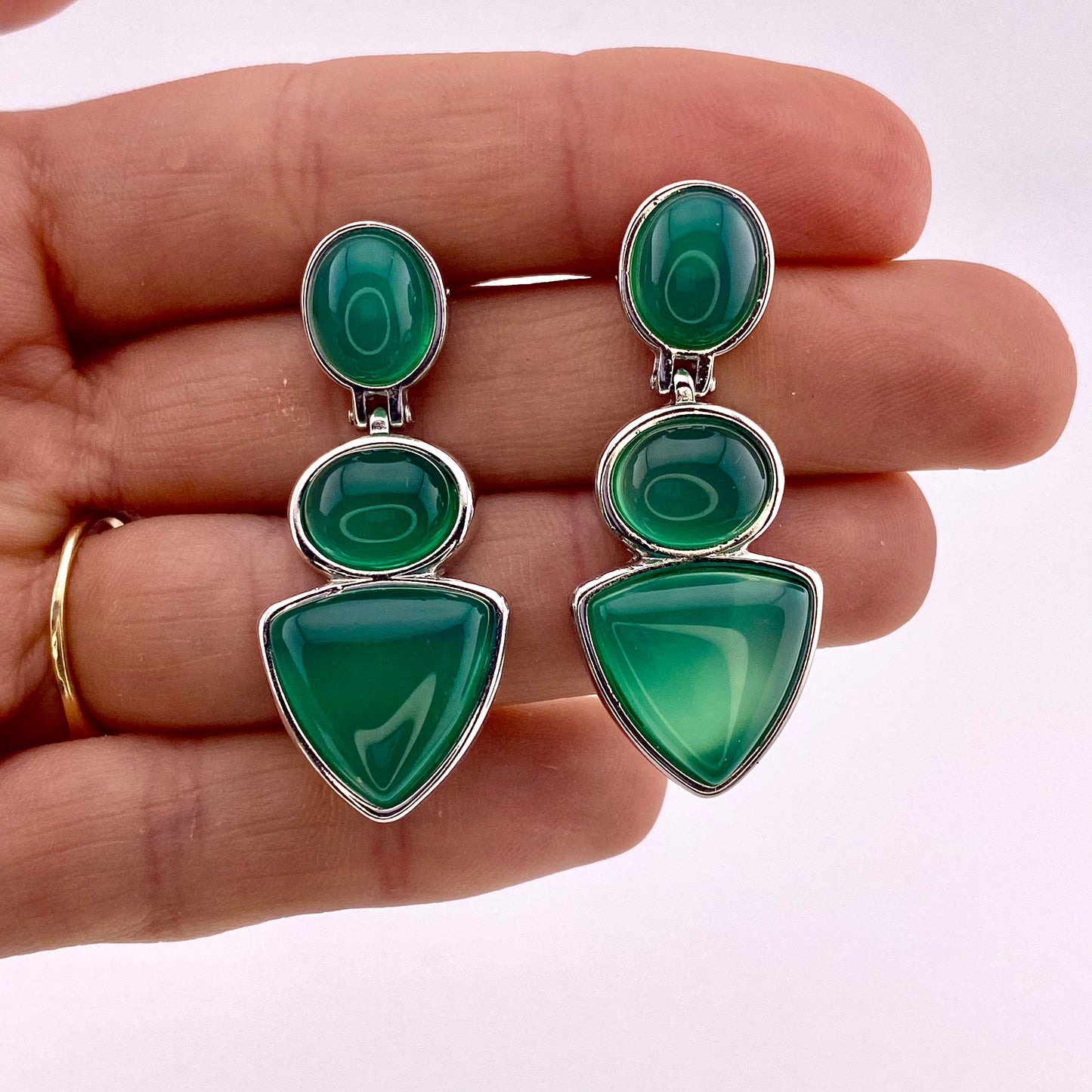 Green Agate Earrings