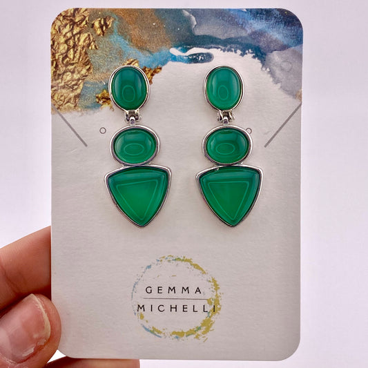 Green Agate Earrings