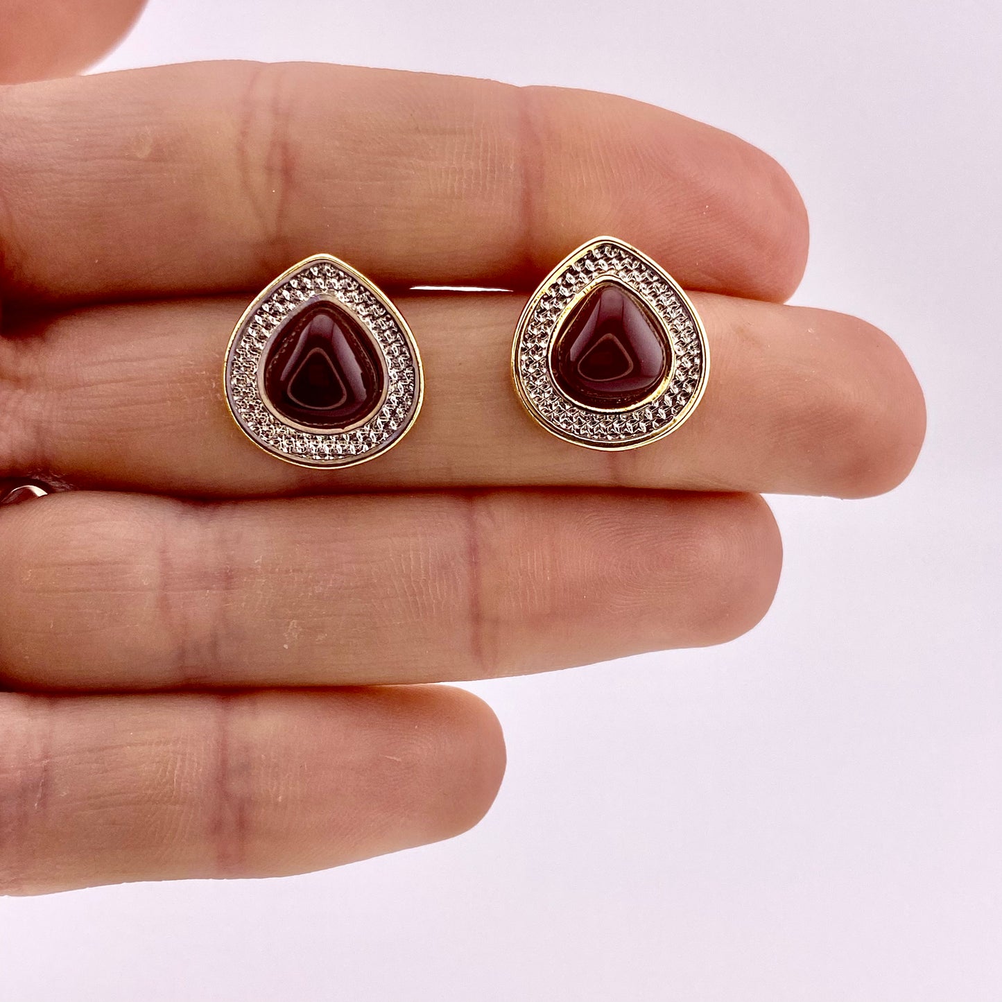 Red Agate Stud Earrings