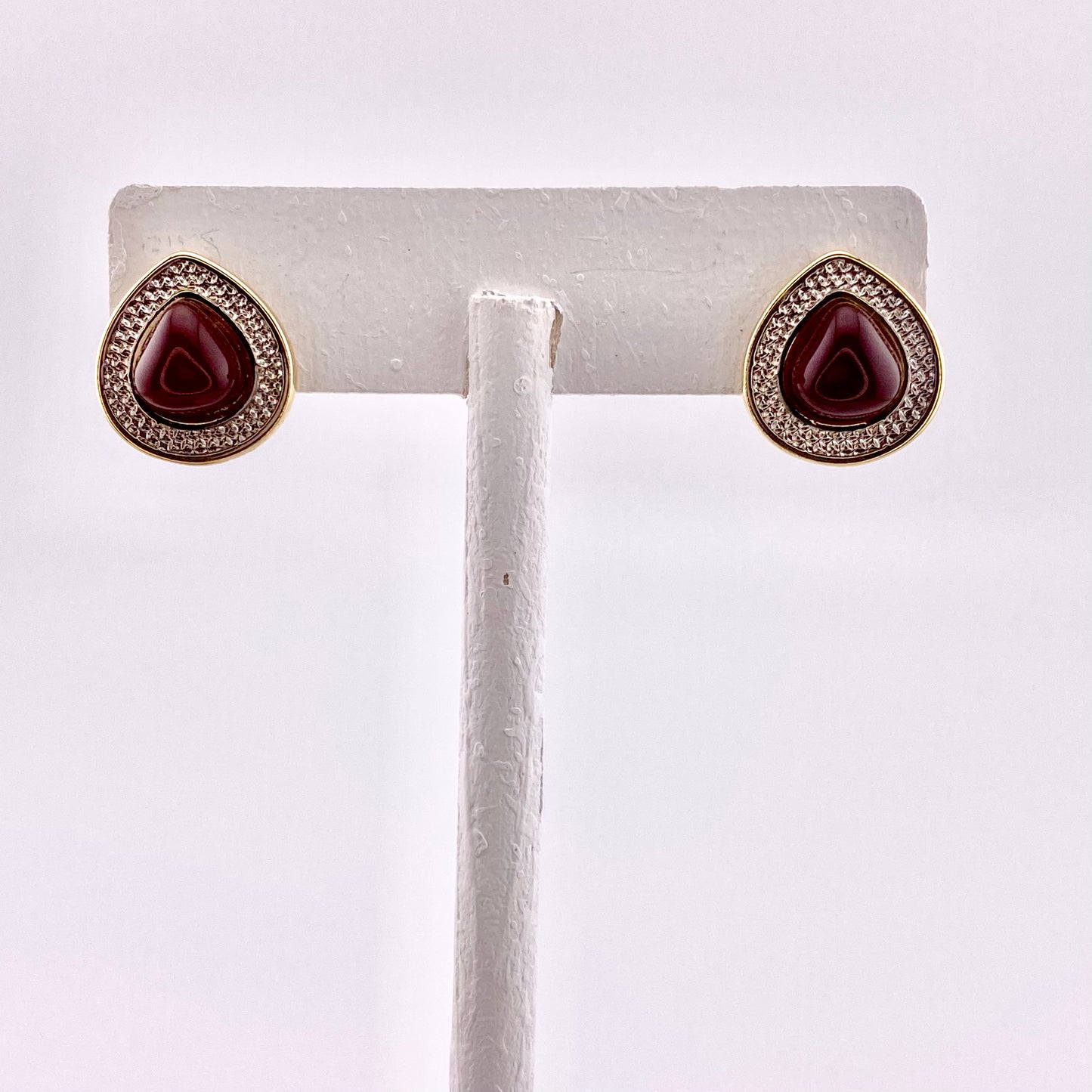 Red Agate Stud Earrings