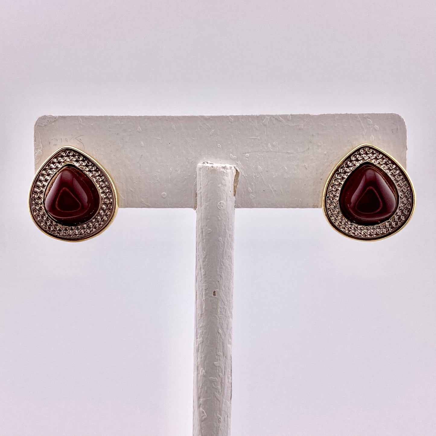 Red Agate Stud Earrings