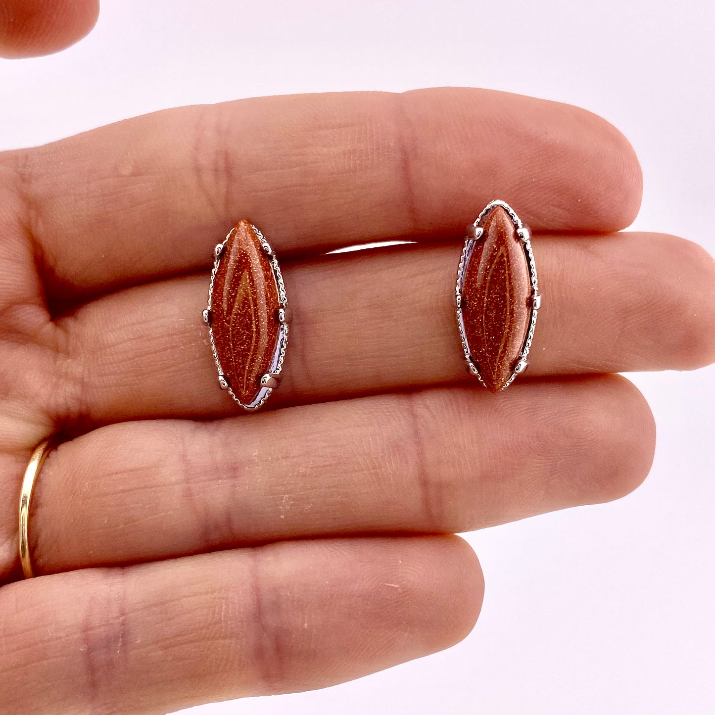 Sunstone Studs Earrings