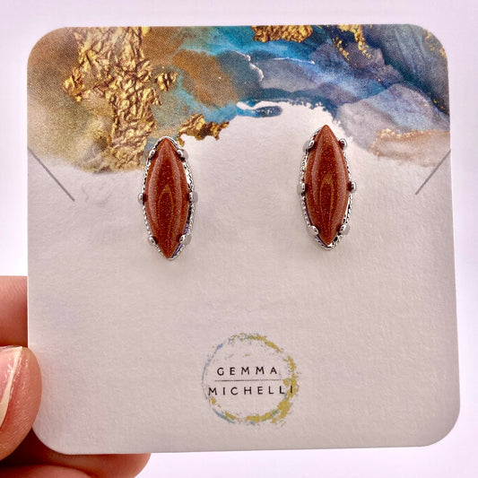 Sunstone Studs Earrings