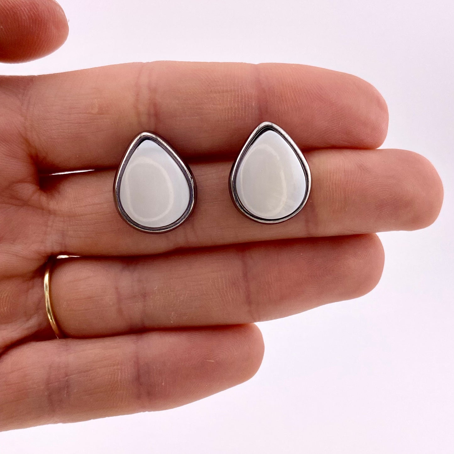 Mother of Pearl Pear Shaped Earrings