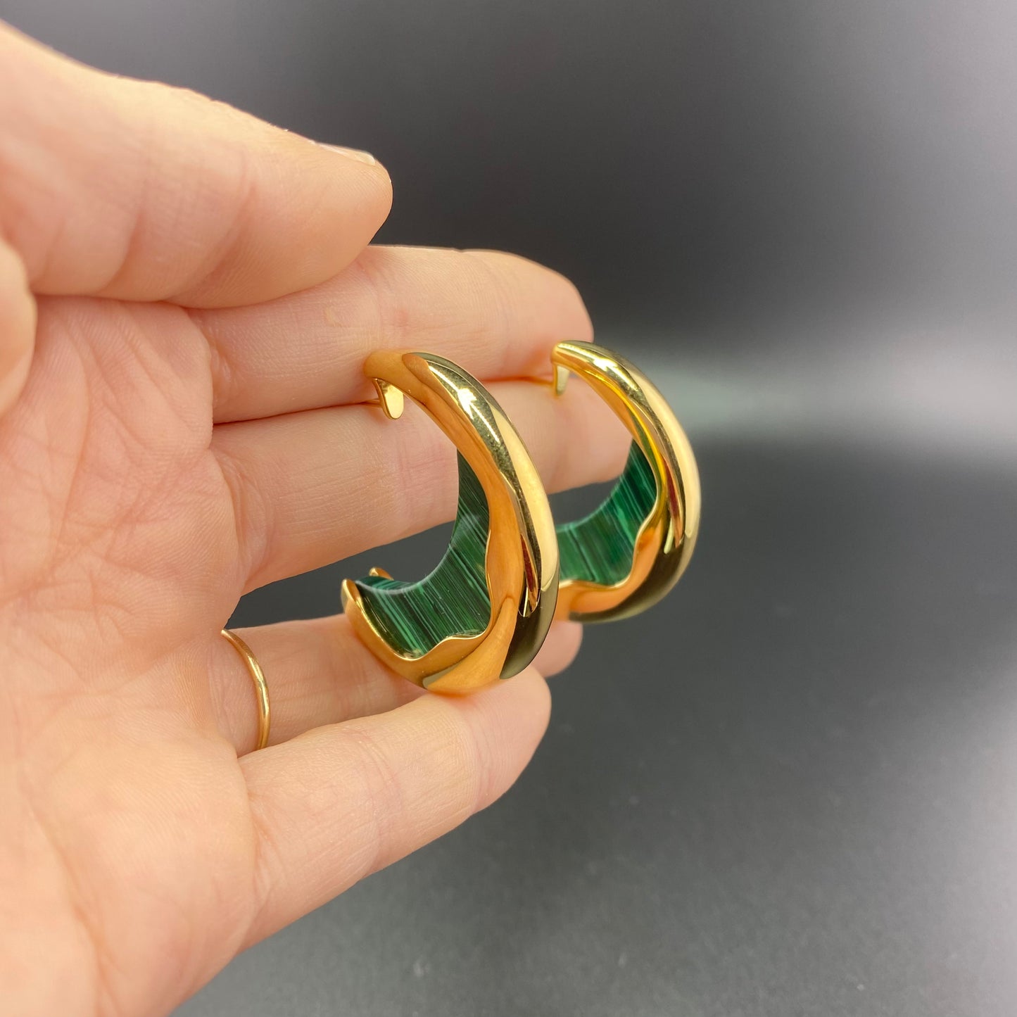 Luna Malachite Earring