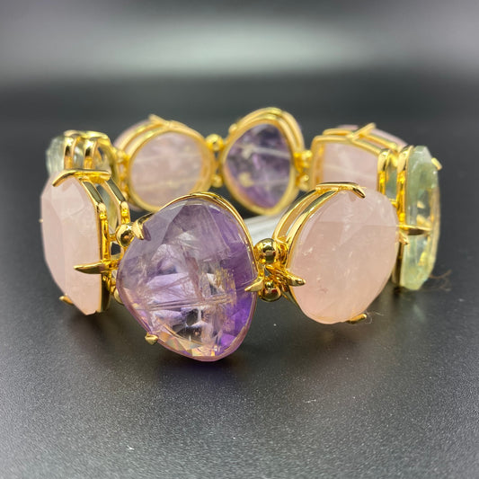 Monticano - Prasiolite, Amethyst and Rose Quartz Luxury Bracelet