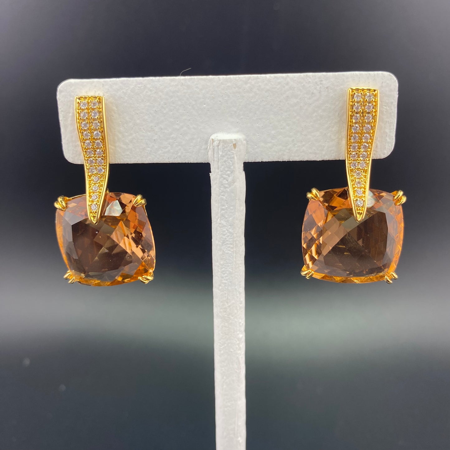 Reconstituted Morganite Earring