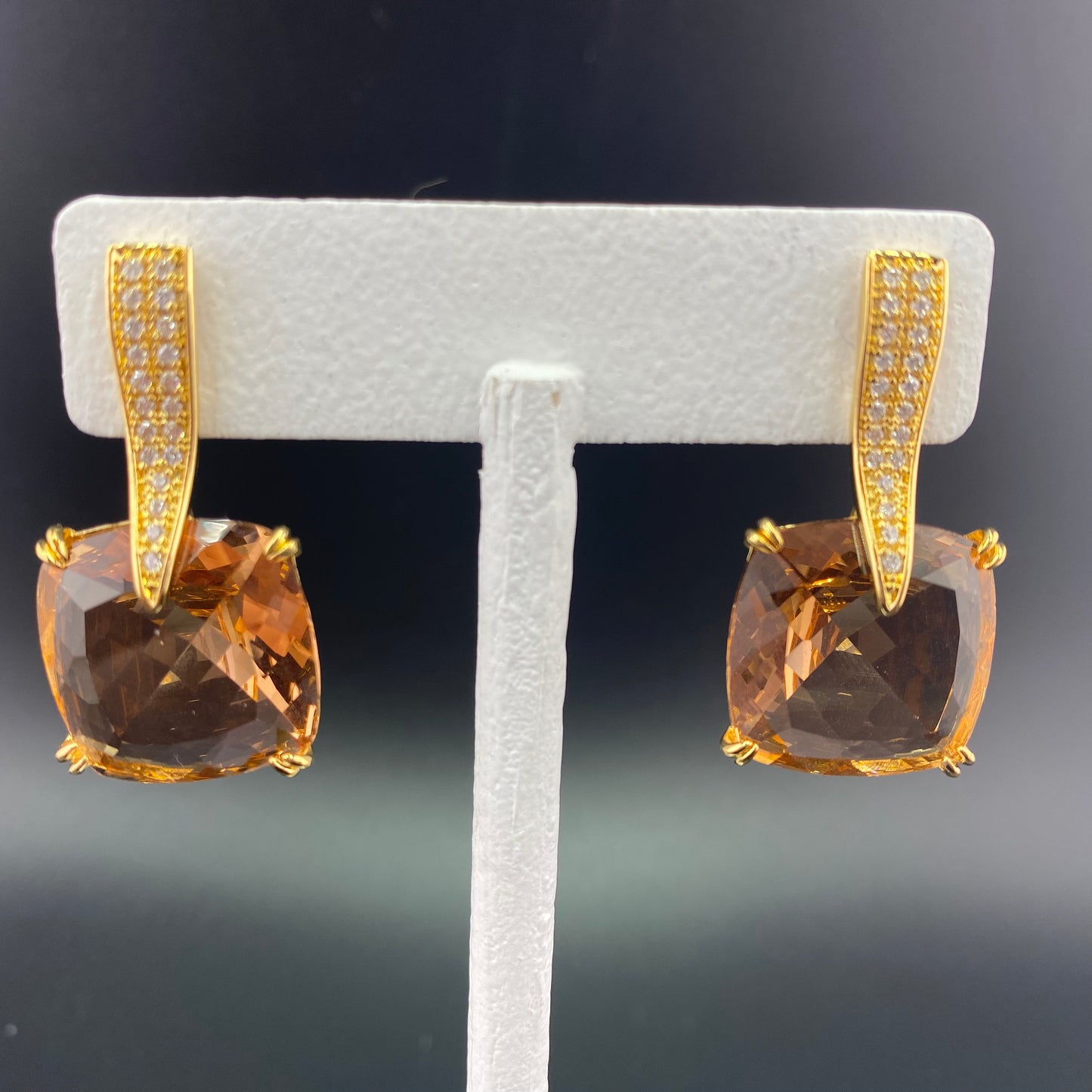 Reconstituted Morganite Earring