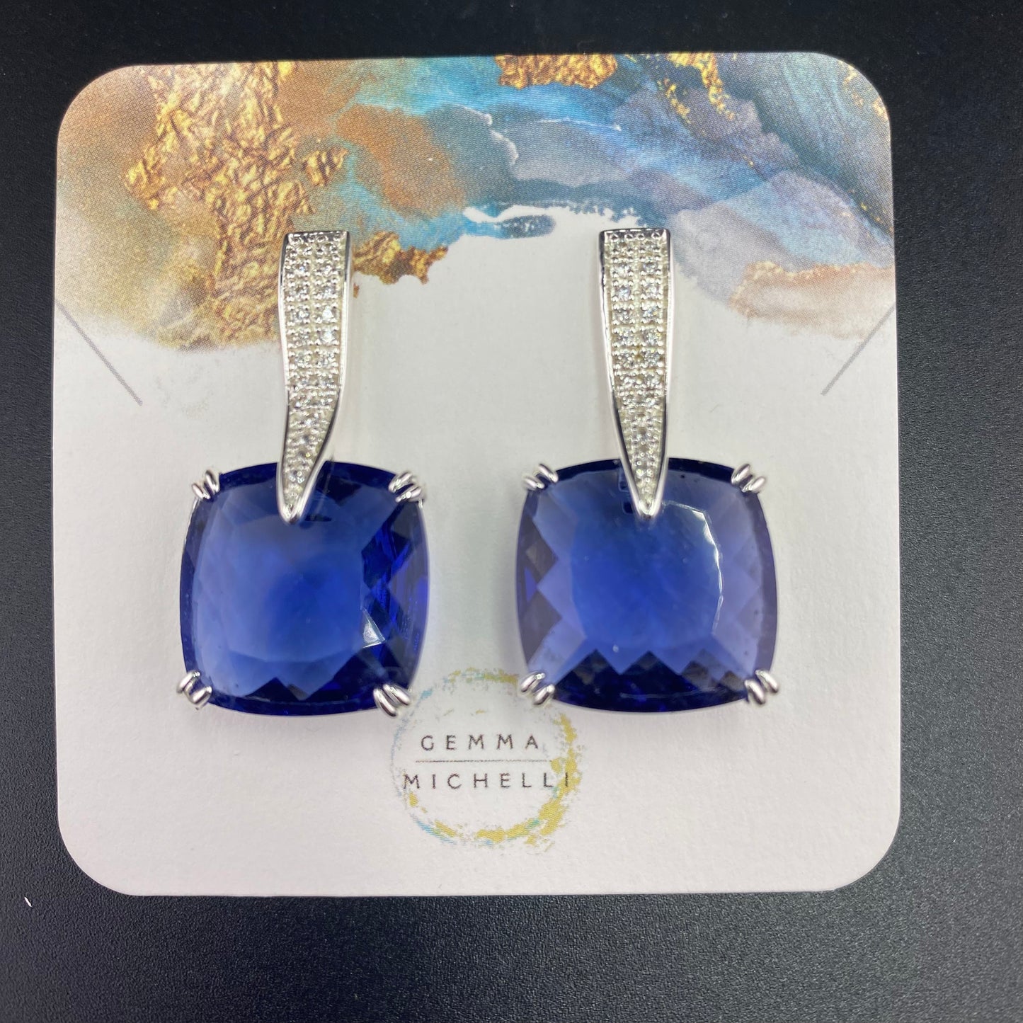 Reconstituted Tanzanite Earrings