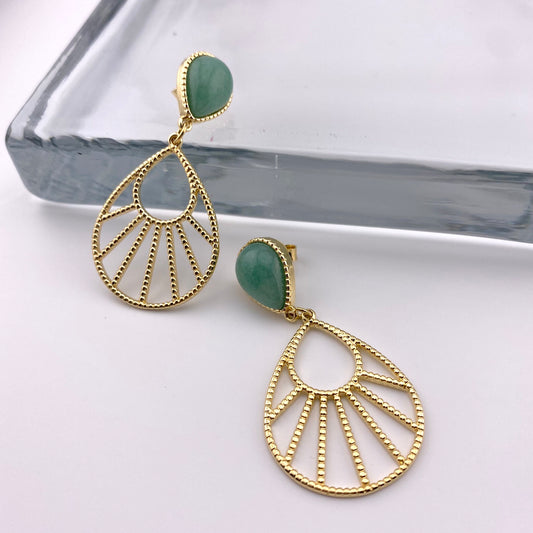 Green Quartz Earrings