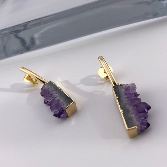 Amethyst Druse Earring