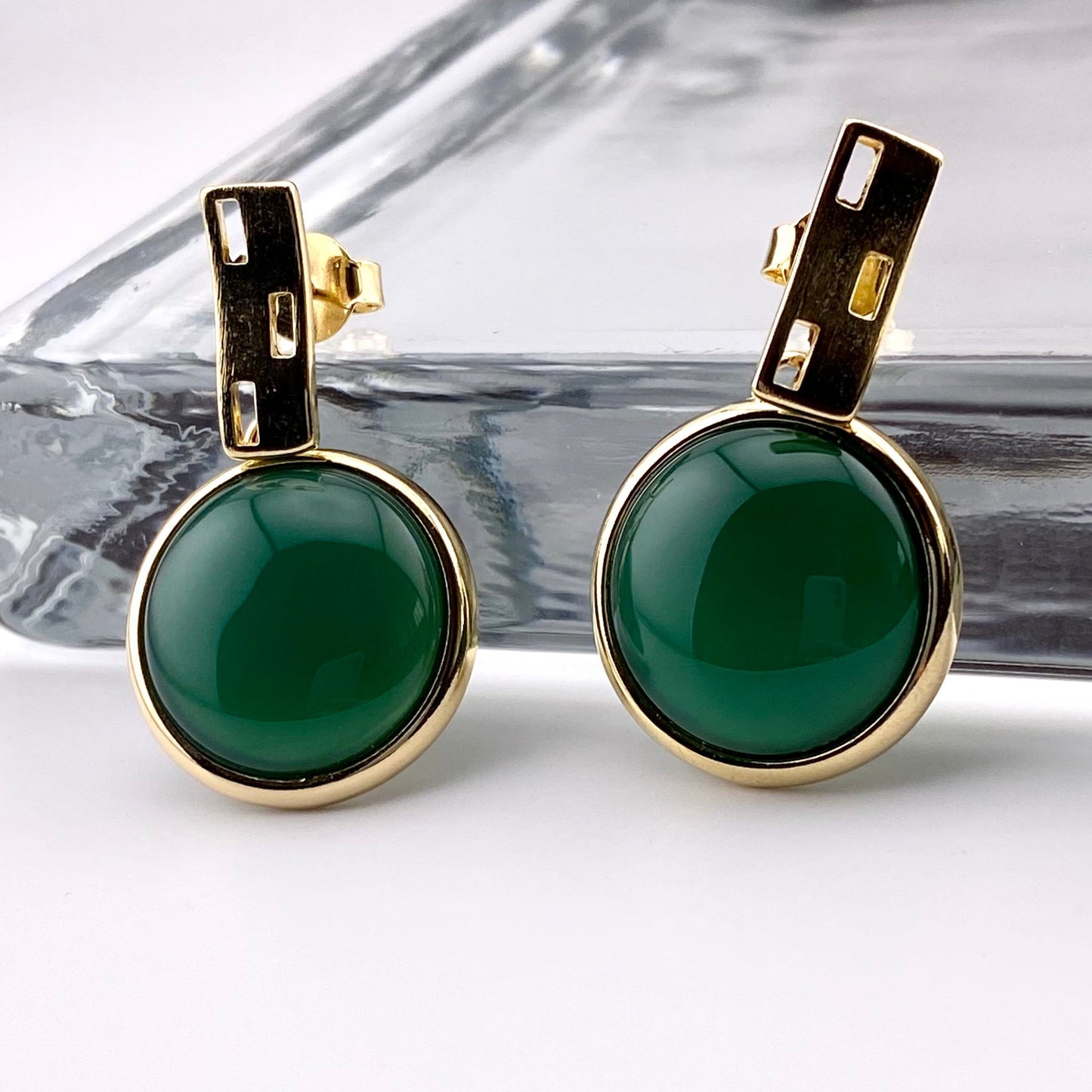 Green Agate Earrings