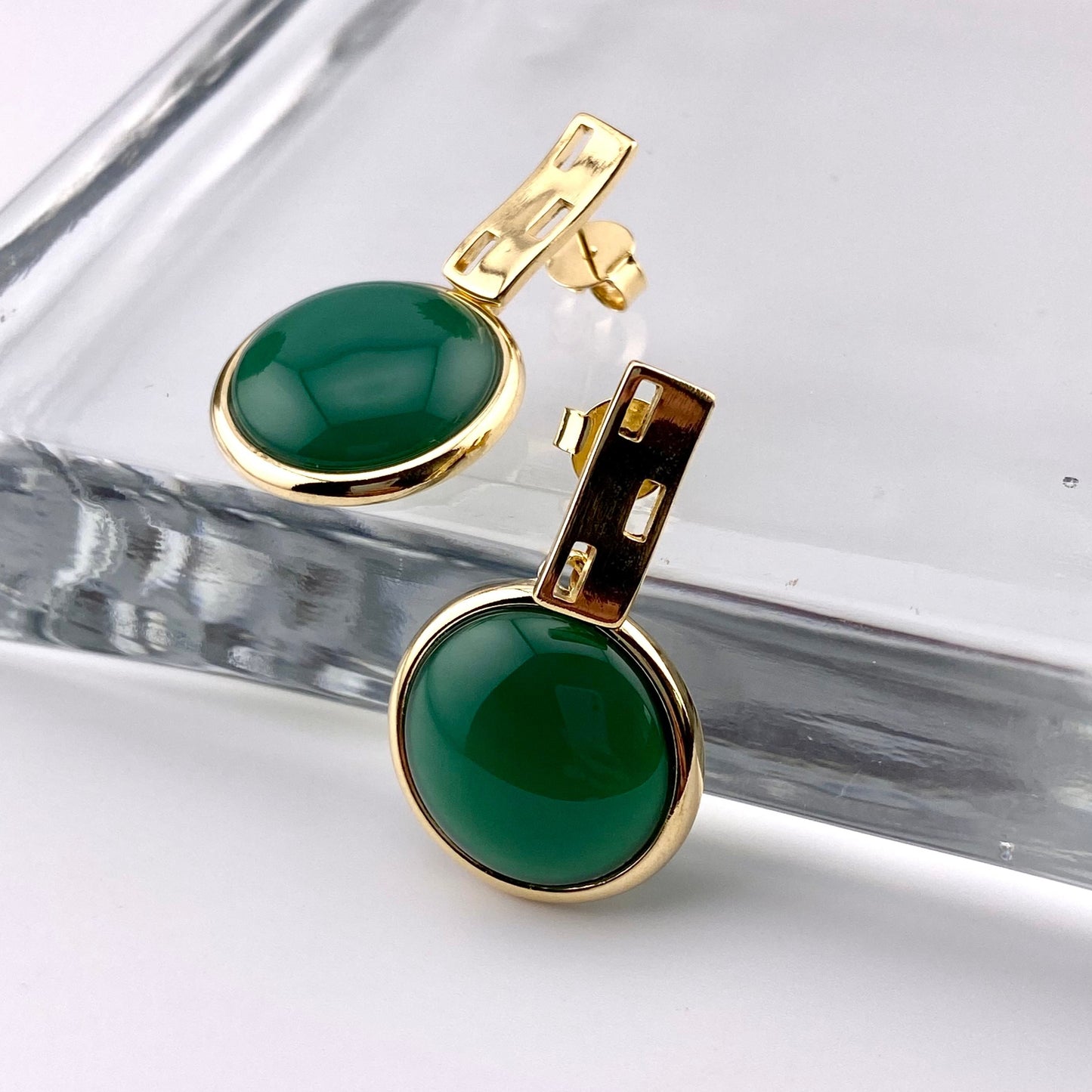 Green Agate Earrings