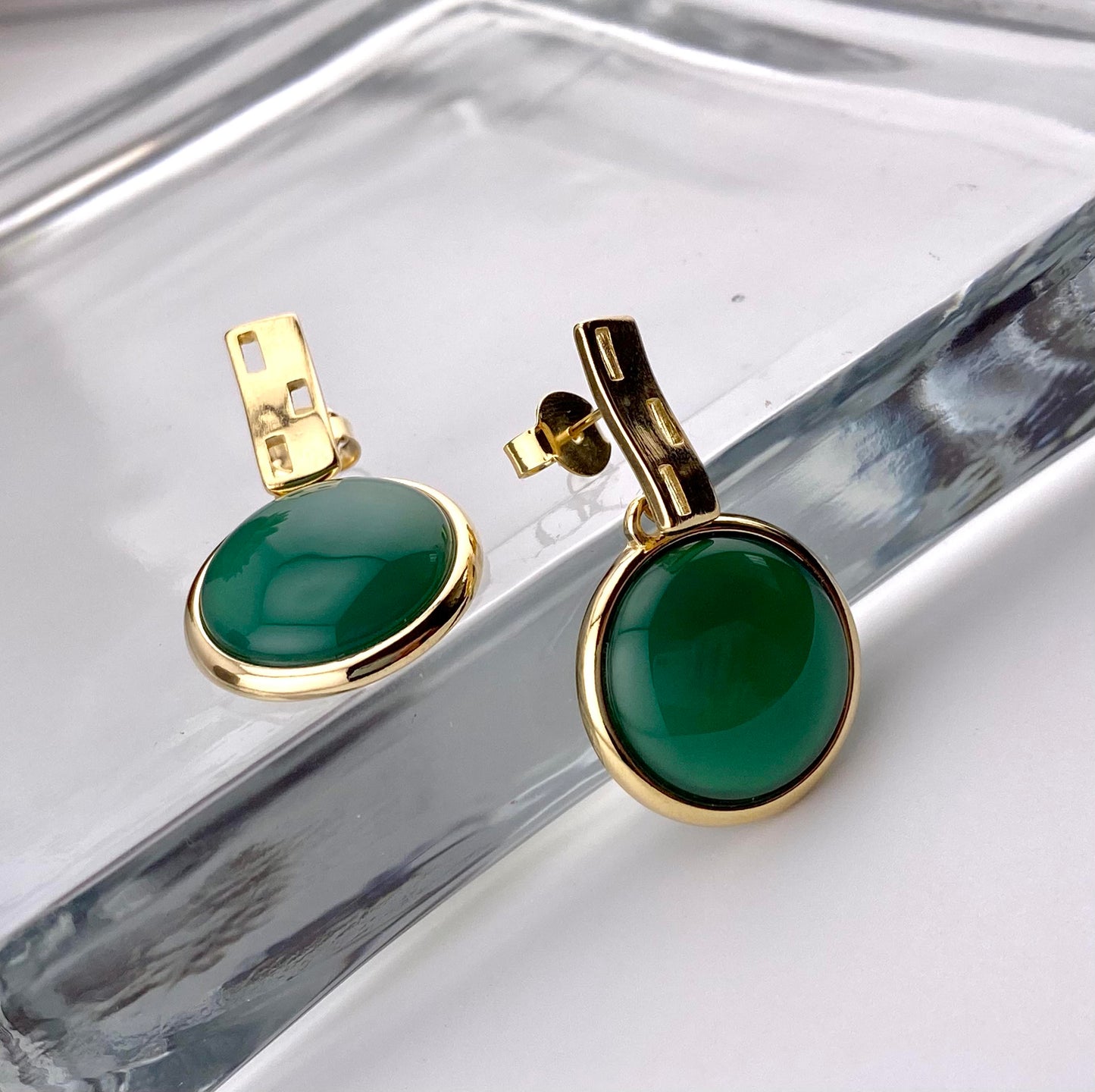 Green Agate Earrings