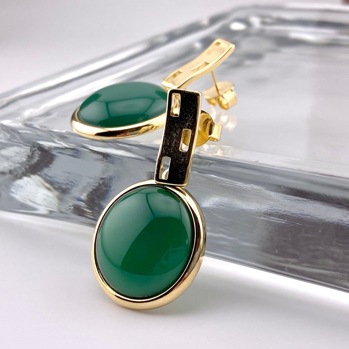 Green Agate Earrings