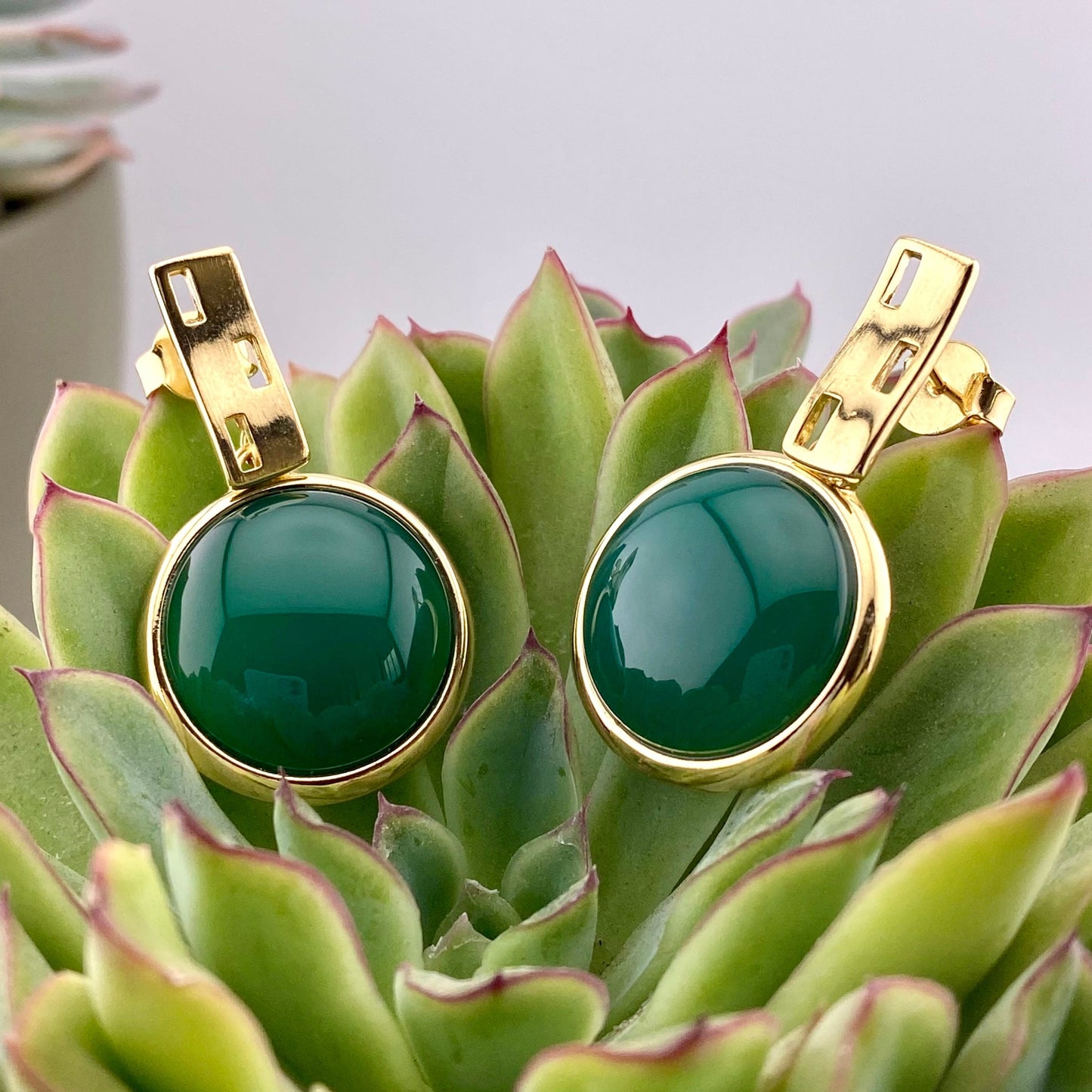 Green Agate Earrings