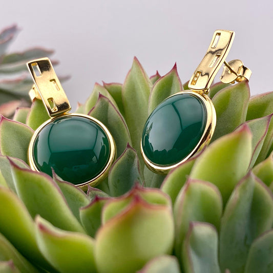 Green Agate Earrings