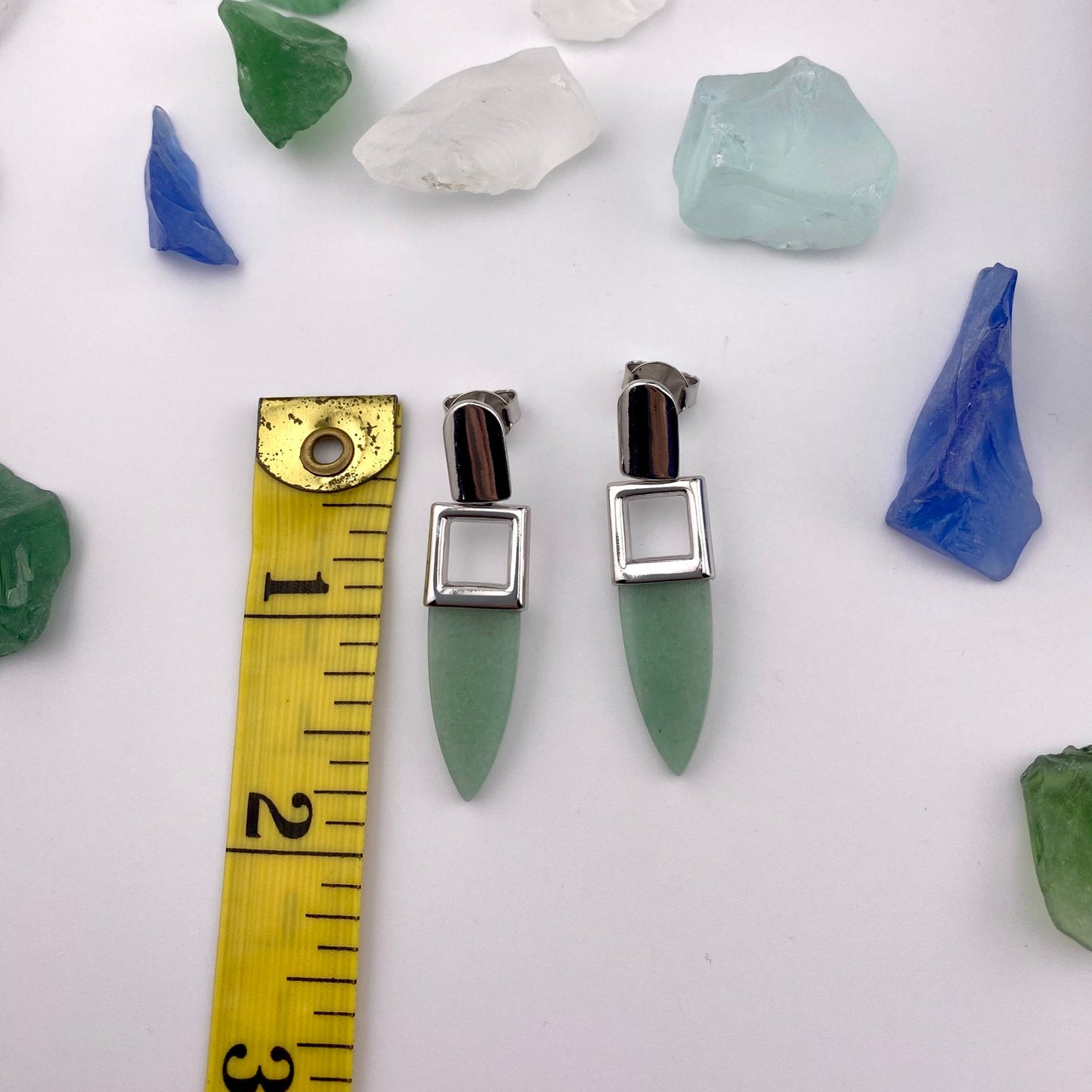 Green Quartz Arrow Earrings