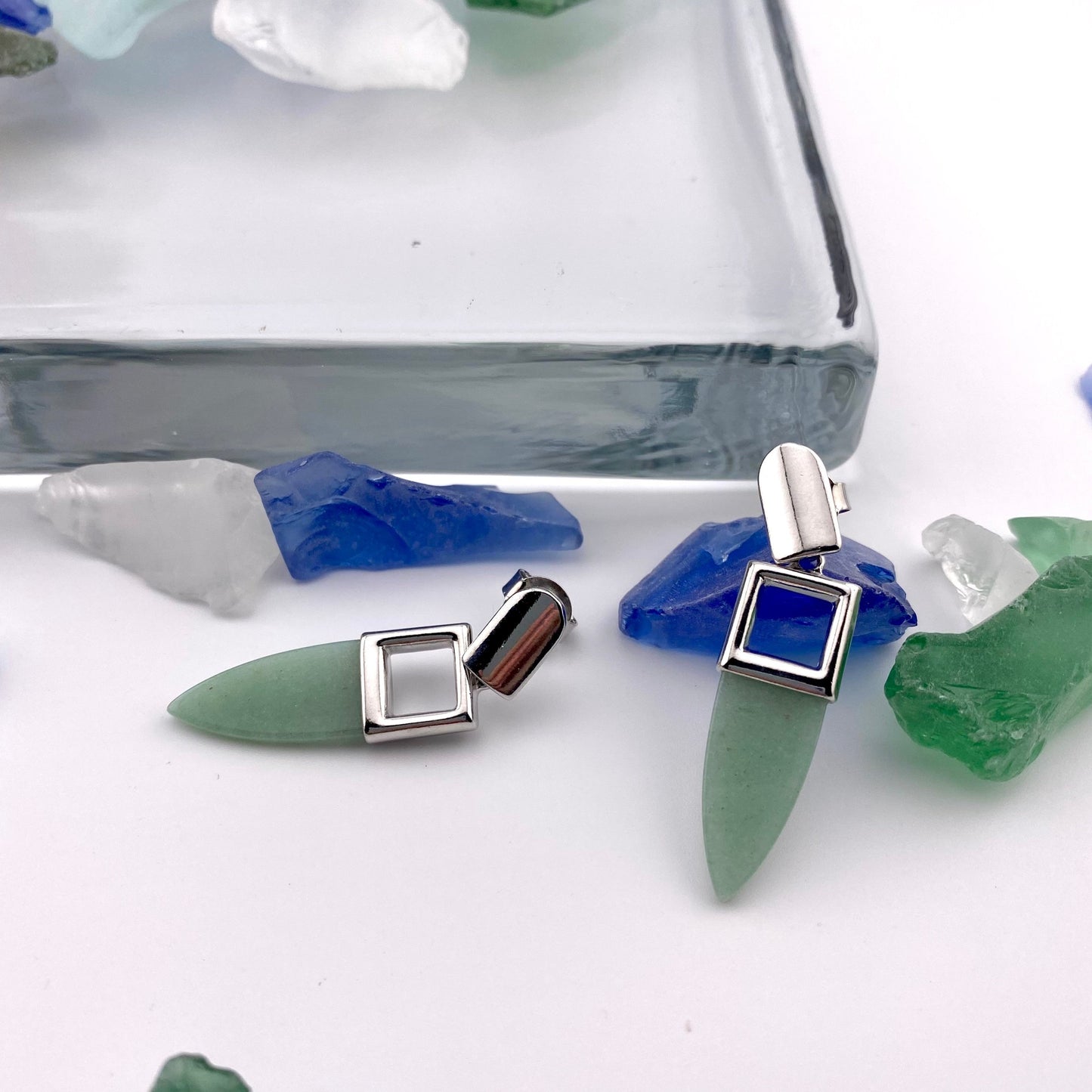 Green Quartz Arrow Earrings