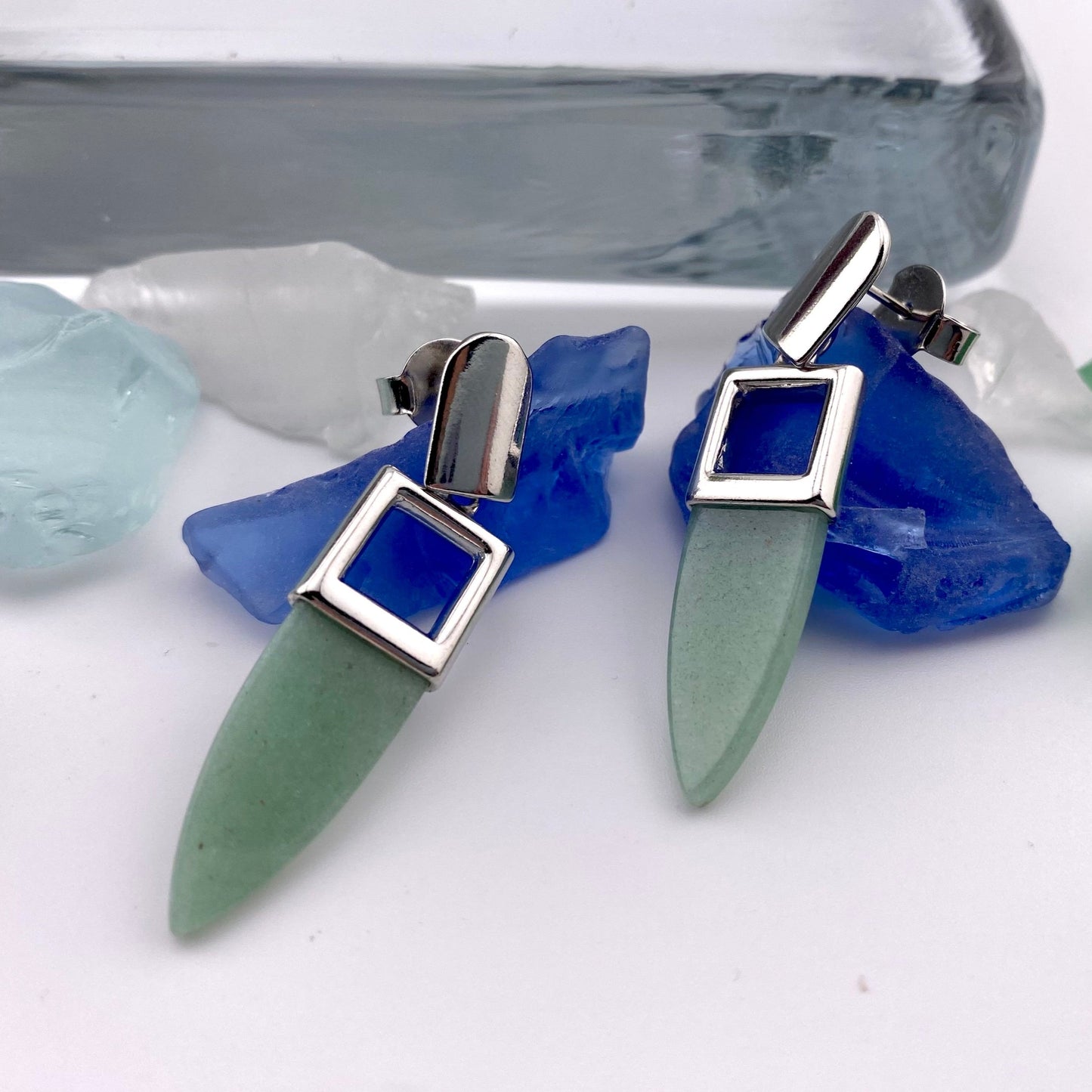 Green Quartz Arrow Earrings