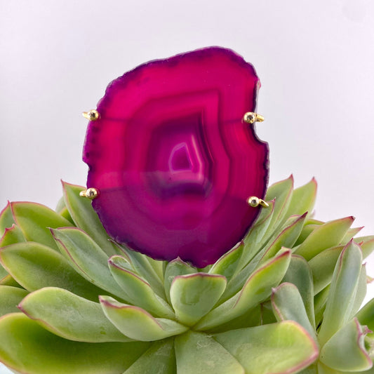 Pink Agate Slice Bracelet