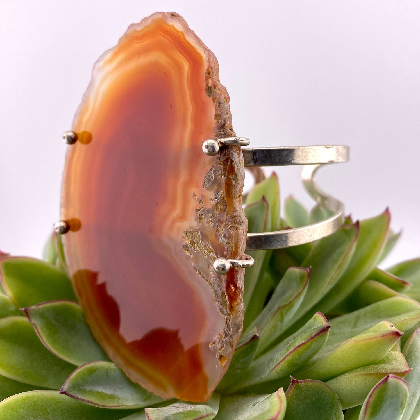 Red Agate Slice Bracelet