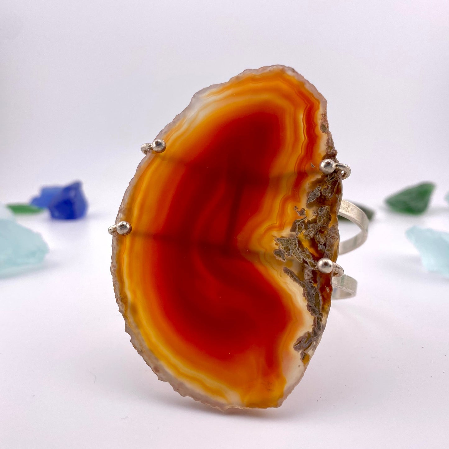 Red Agate Slice Bracelet