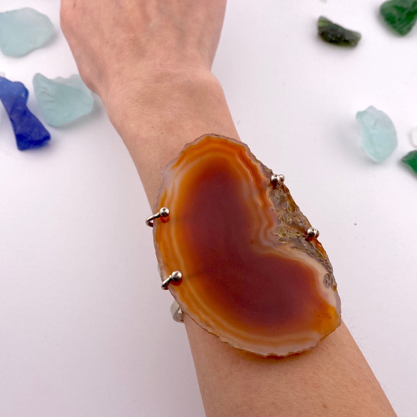 Red Agate Slice Bracelet