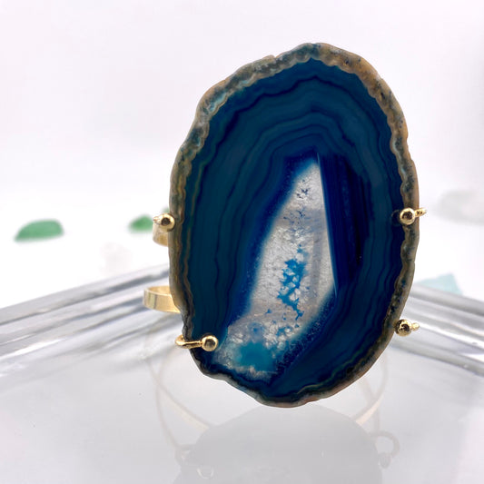 Blue Agate Slice Bracelet