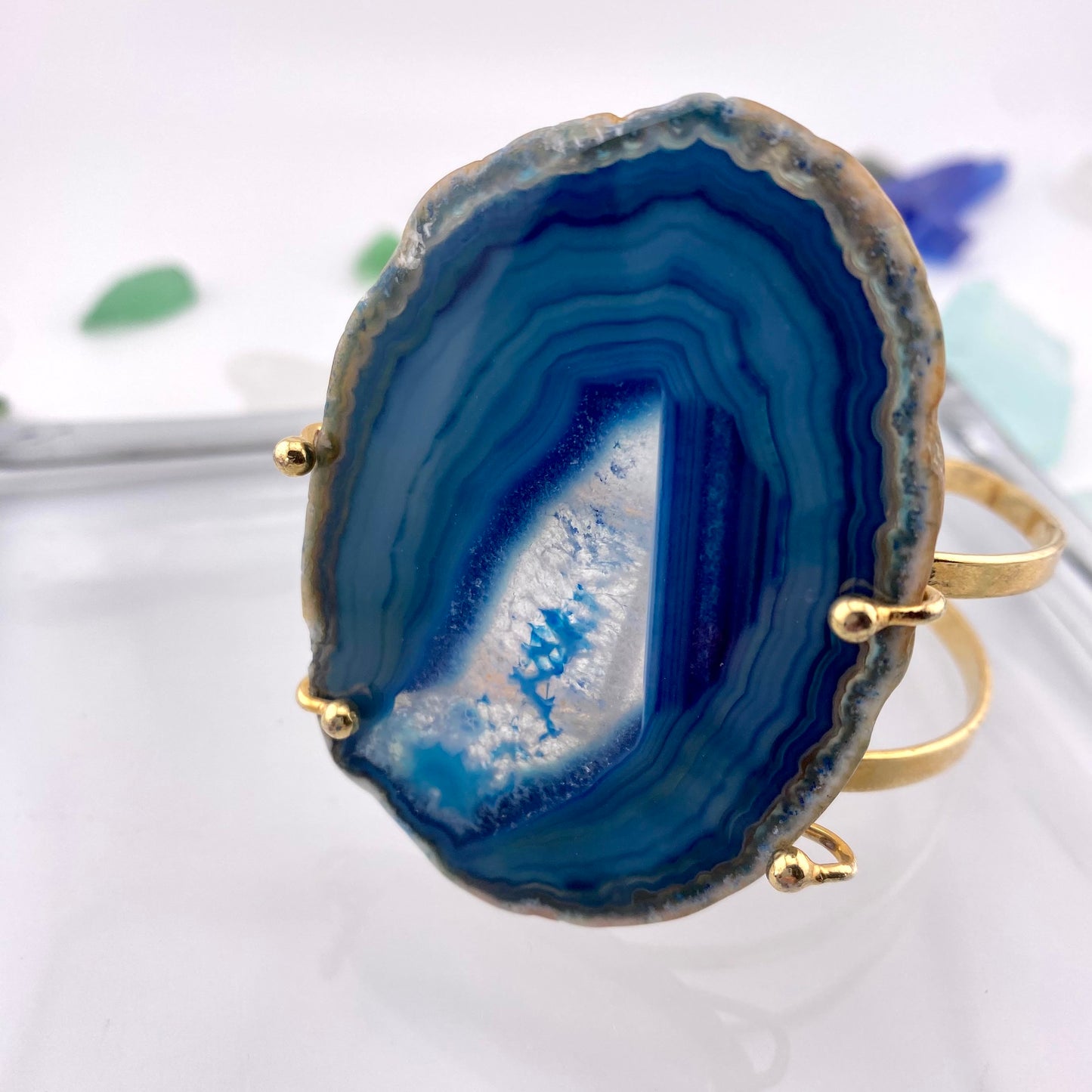 Blue Agate Slice Bracelet