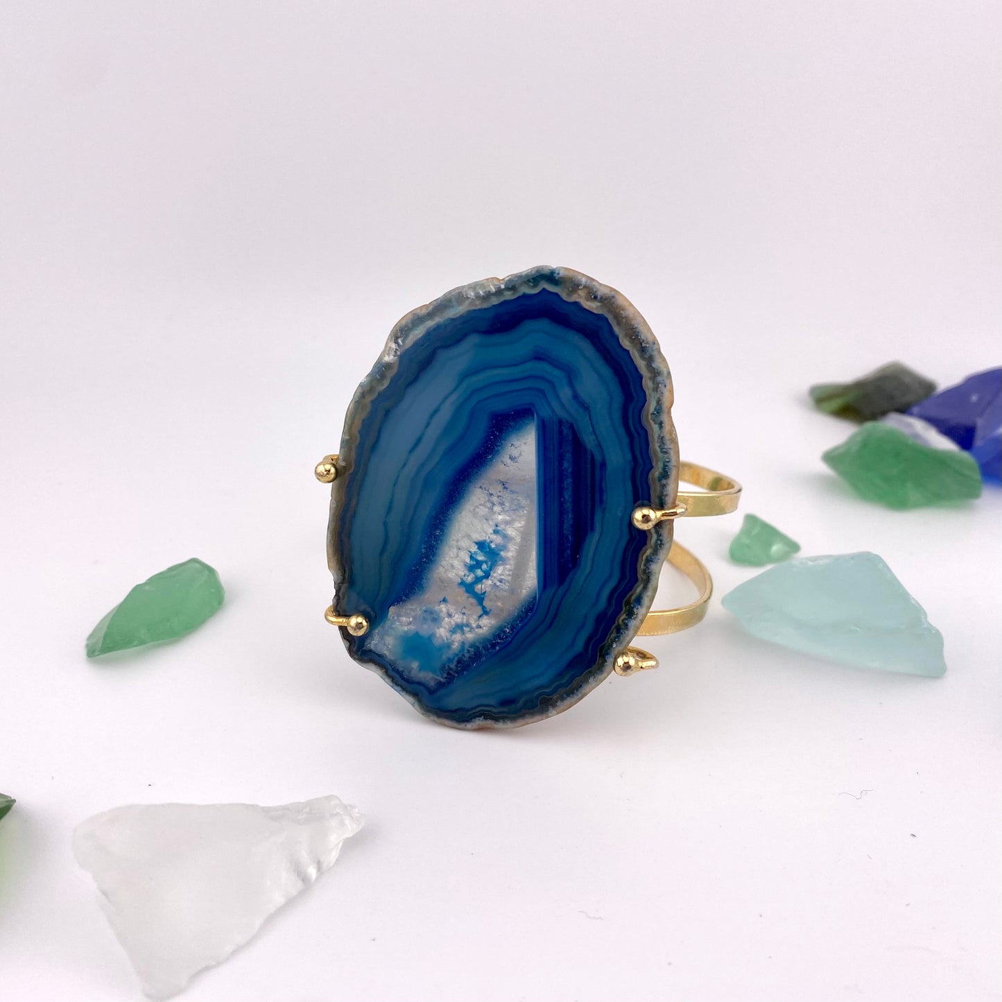 Blue Agate Slice Bracelet