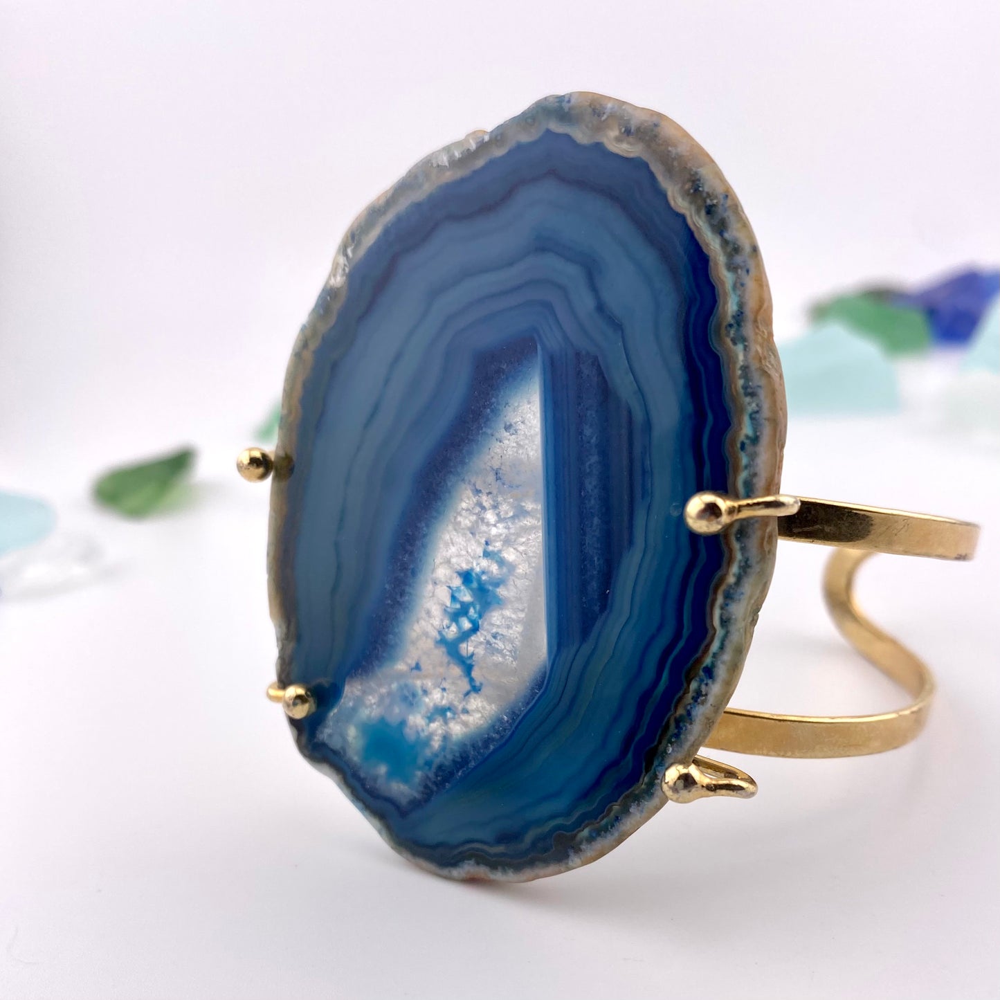 Blue Agate Slice Bracelet