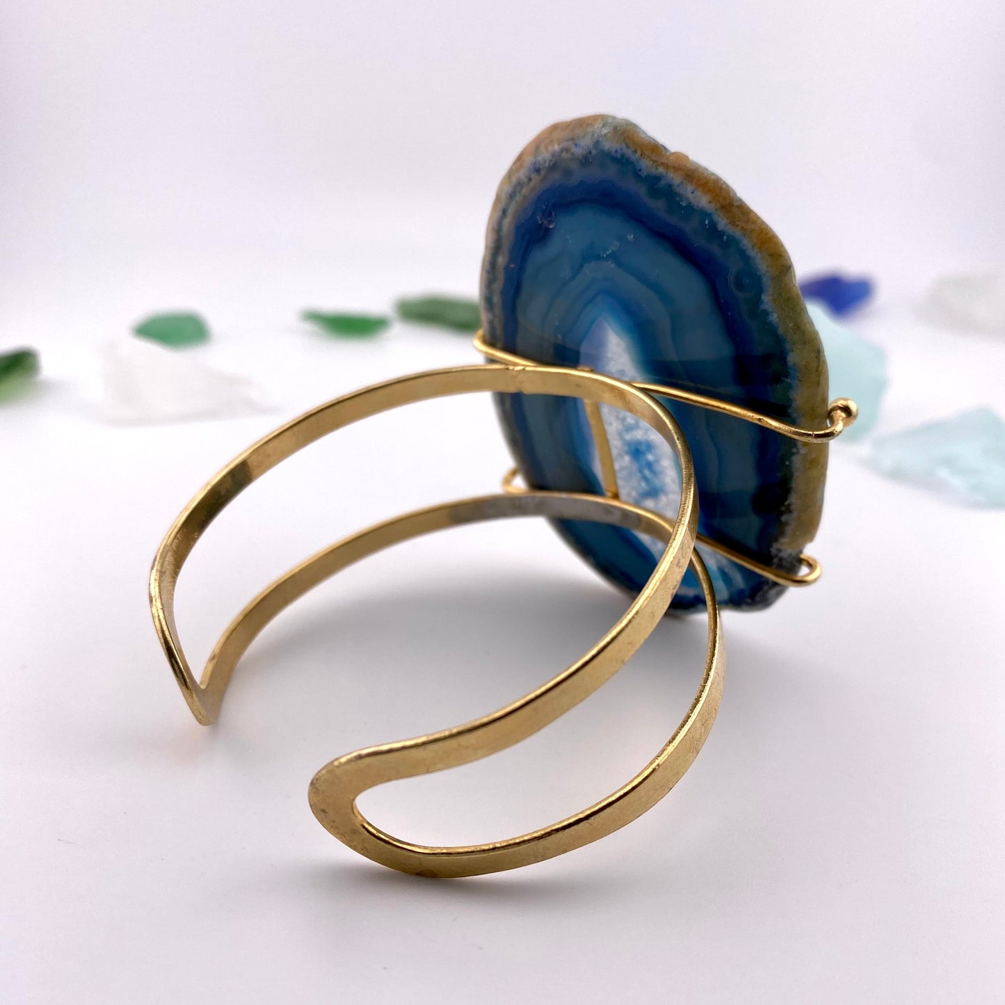 Blue Agate Slice Bracelet