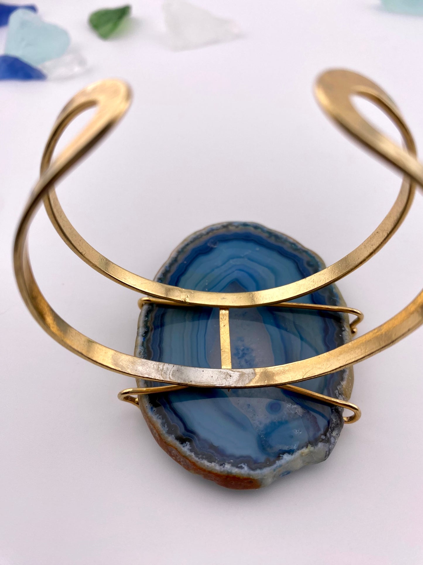 Blue Agate Slice Bracelet