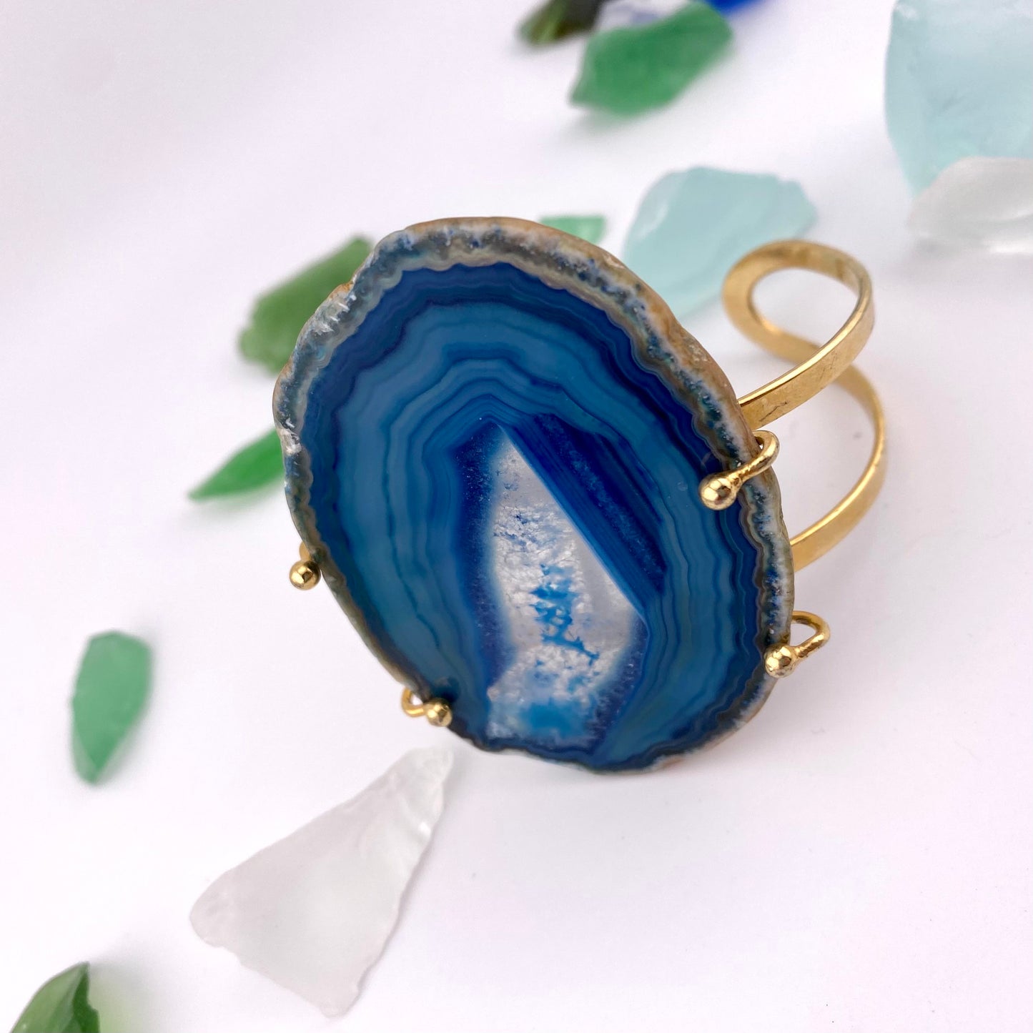 Blue Agate Slice Bracelet