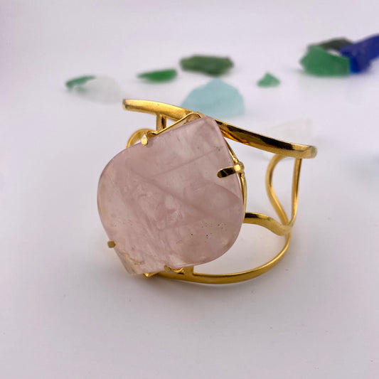 Oversized Rose Quartz Bracelet