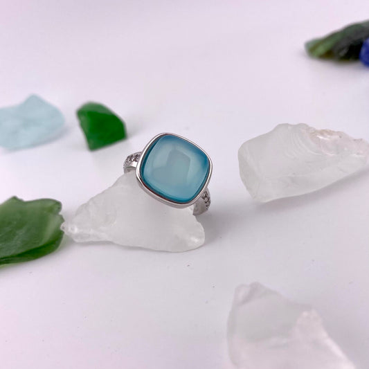 Sky Blue Agate Ring