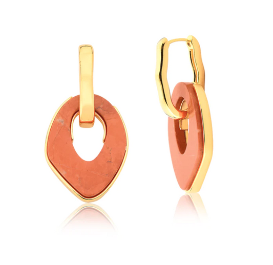 Salmon Howlite Gaia Earrings