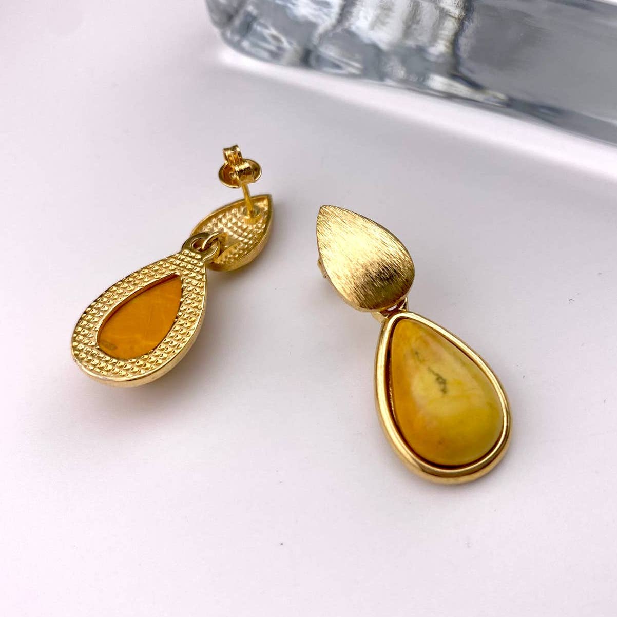 Yellow Howlite Earrings