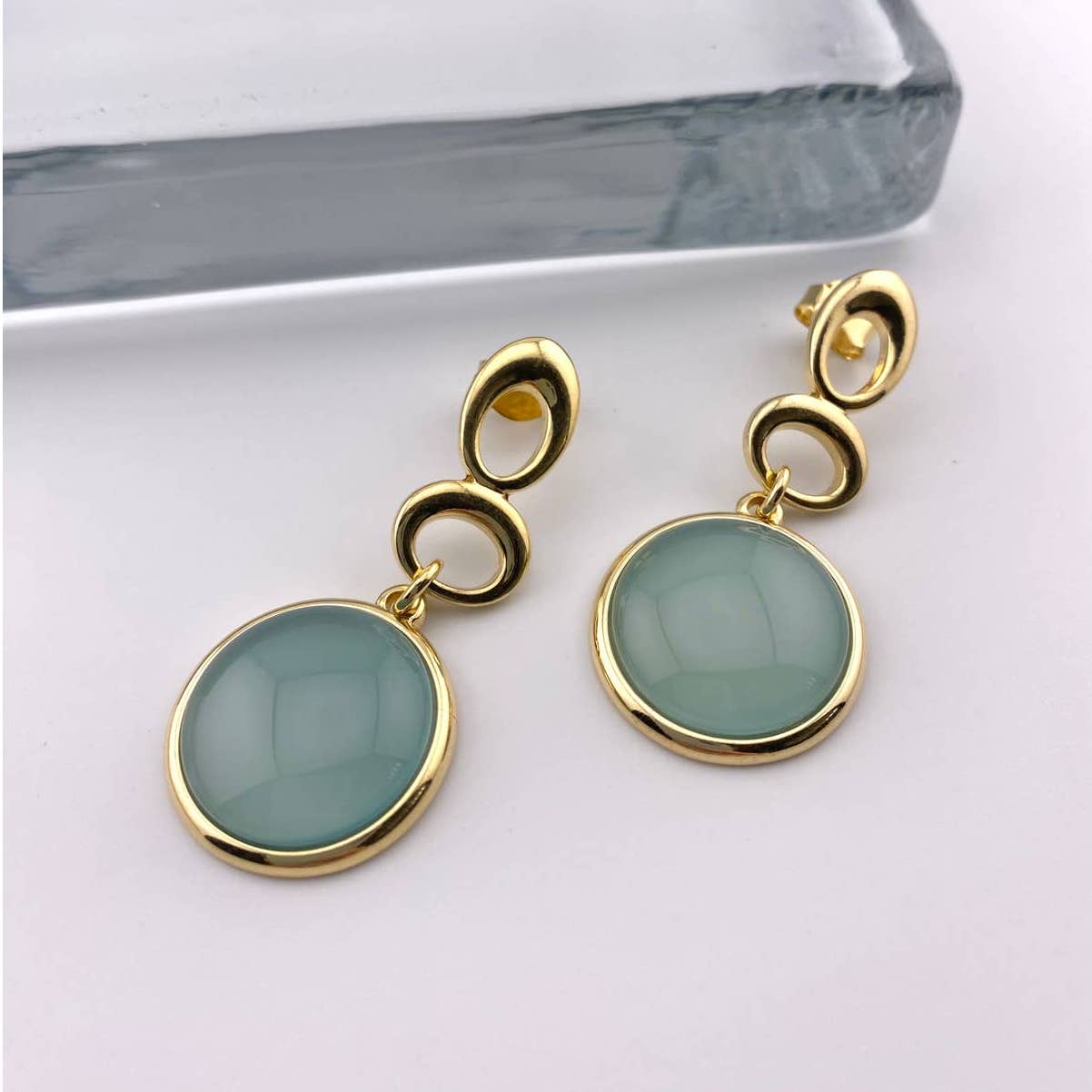 Sky Blue Agate Earrings