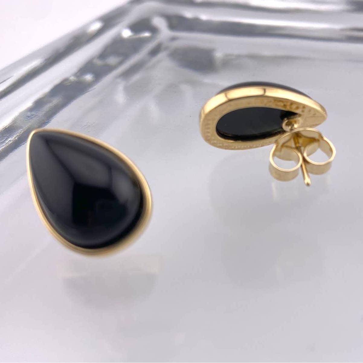 Black Agate Teardrop Earring