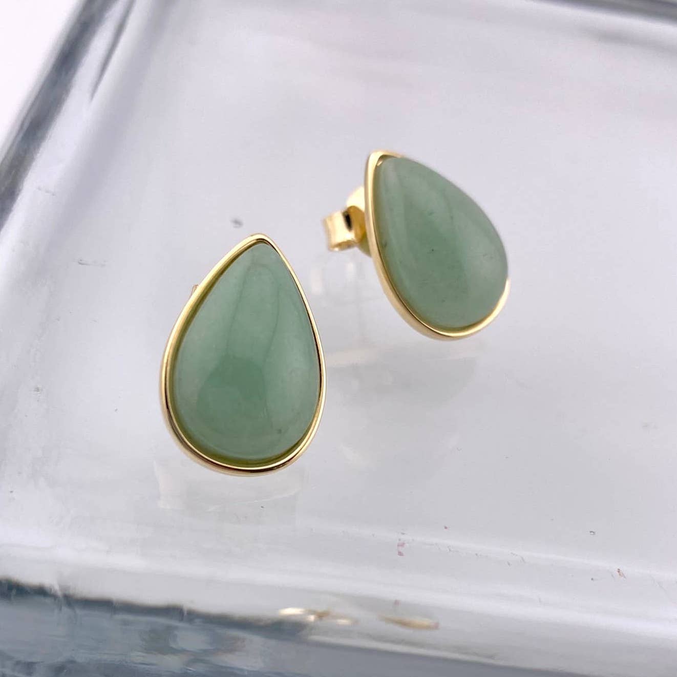 Green Quartz Teardrop Earrings