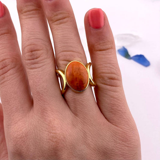 Salmon Howlite Ring