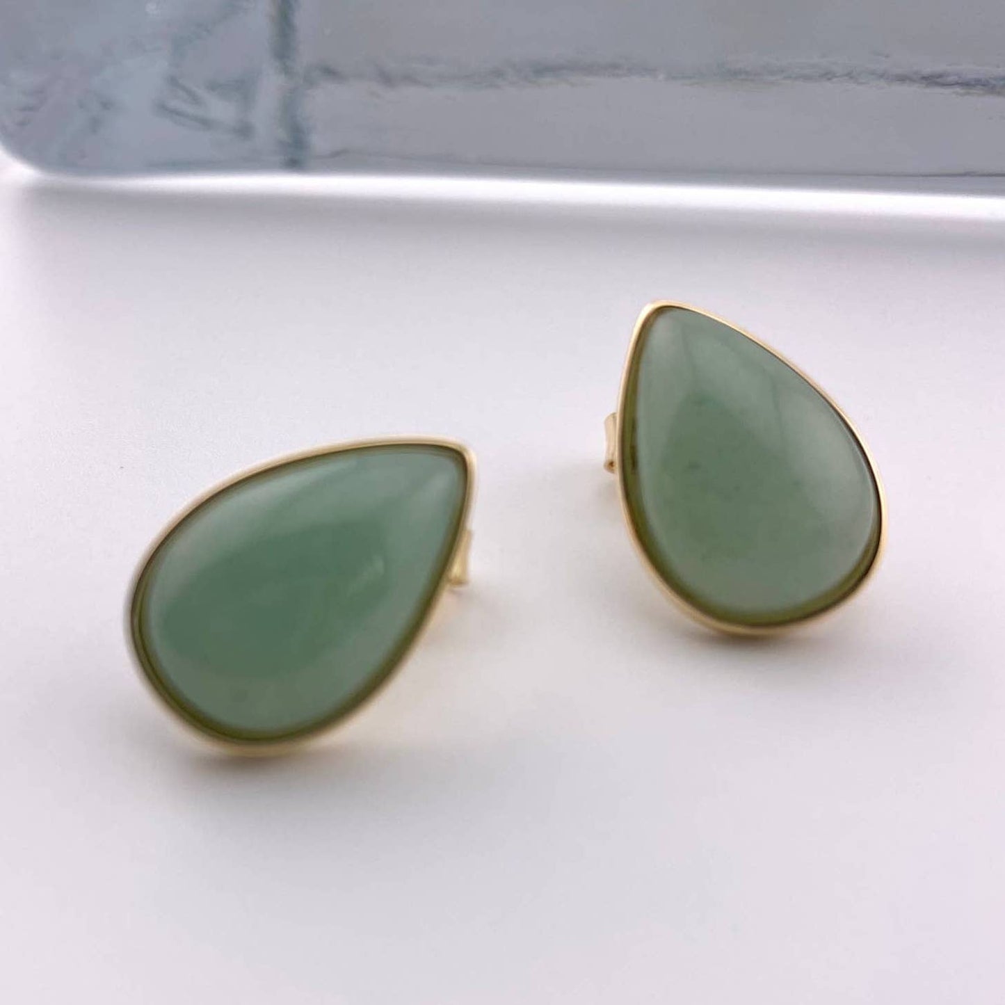 Green Quartz Teardrop Earrings