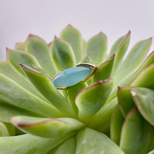 Sky Blue Agate Ring
