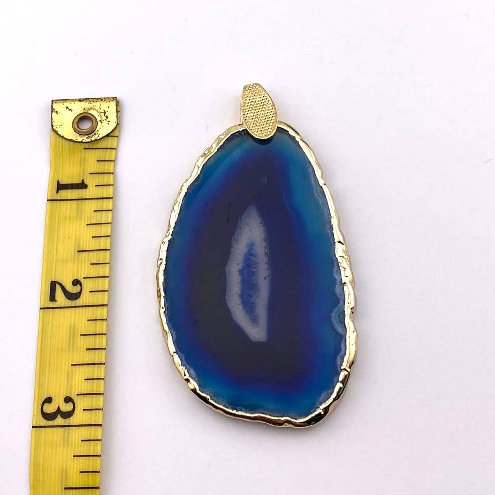 Blue Agate Slice Pendant