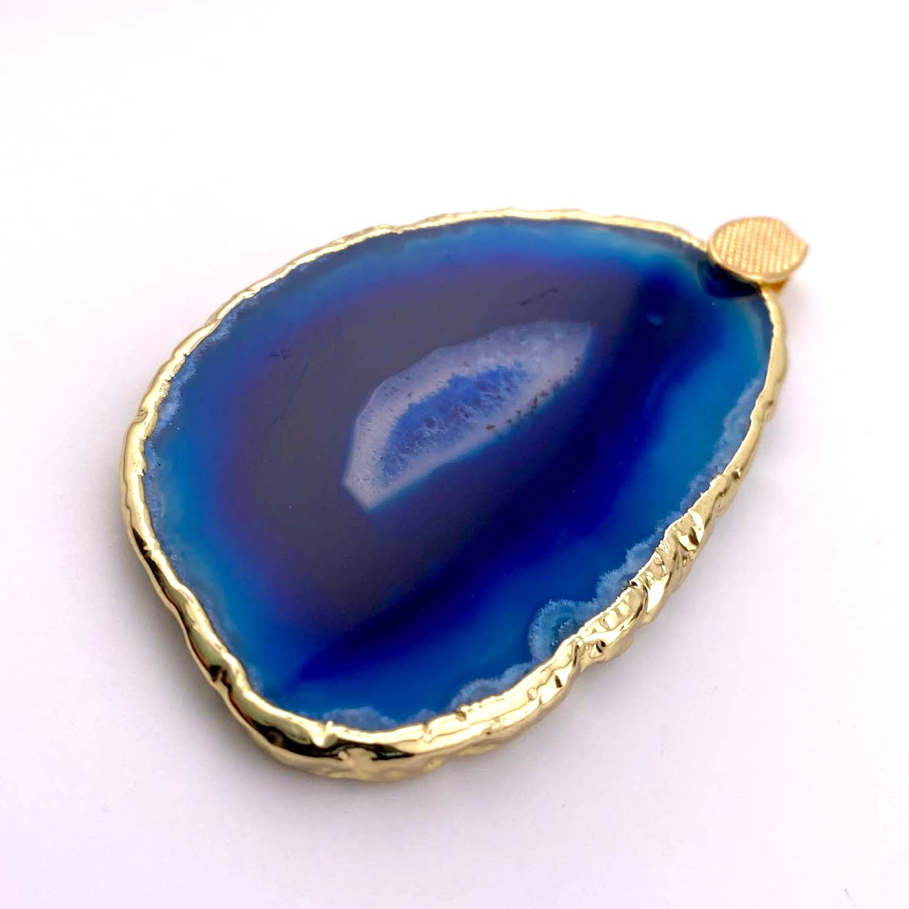 Blue Agate Slice Pendant