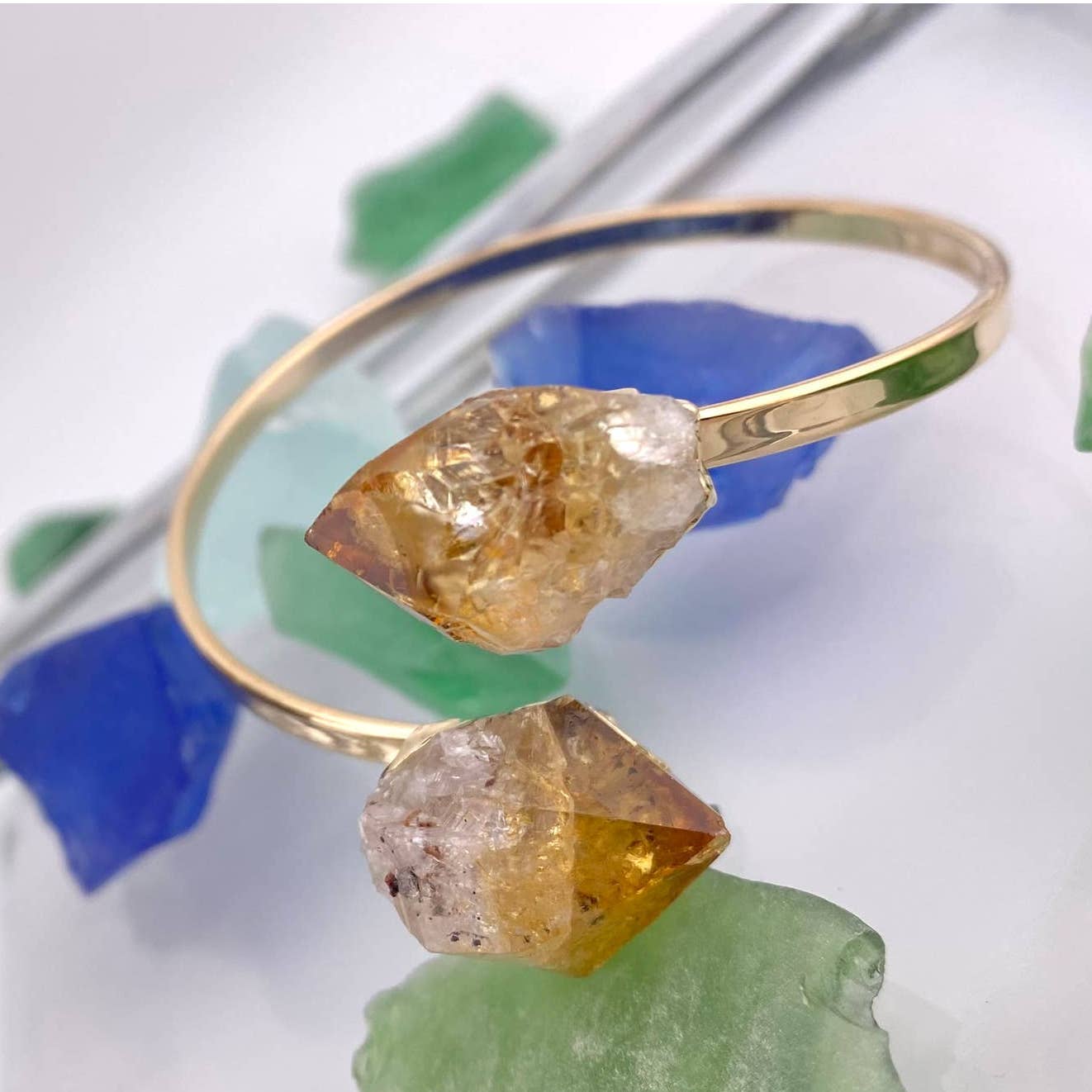 Duo Citrine Cuff Bracelet